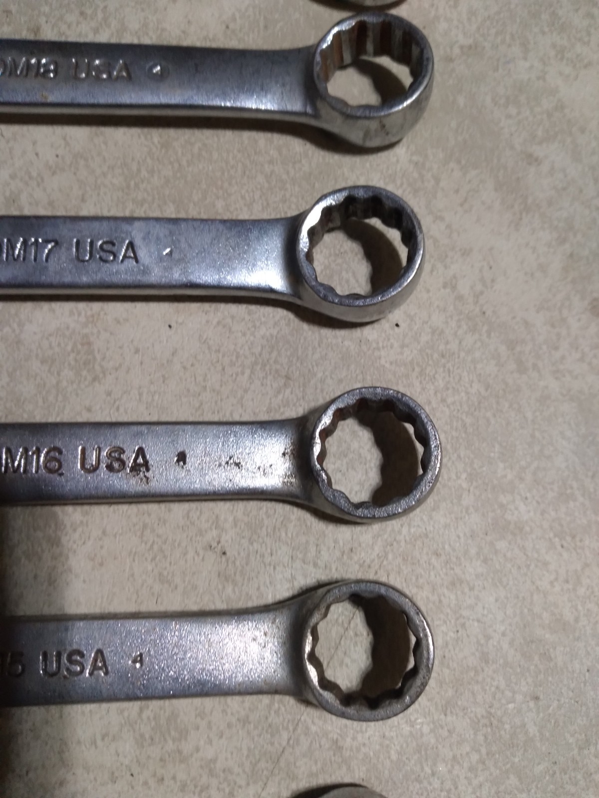 6-Blue Point Metric 12 Point Combination Wrenchs USA BOM14,15,16,17,18,19