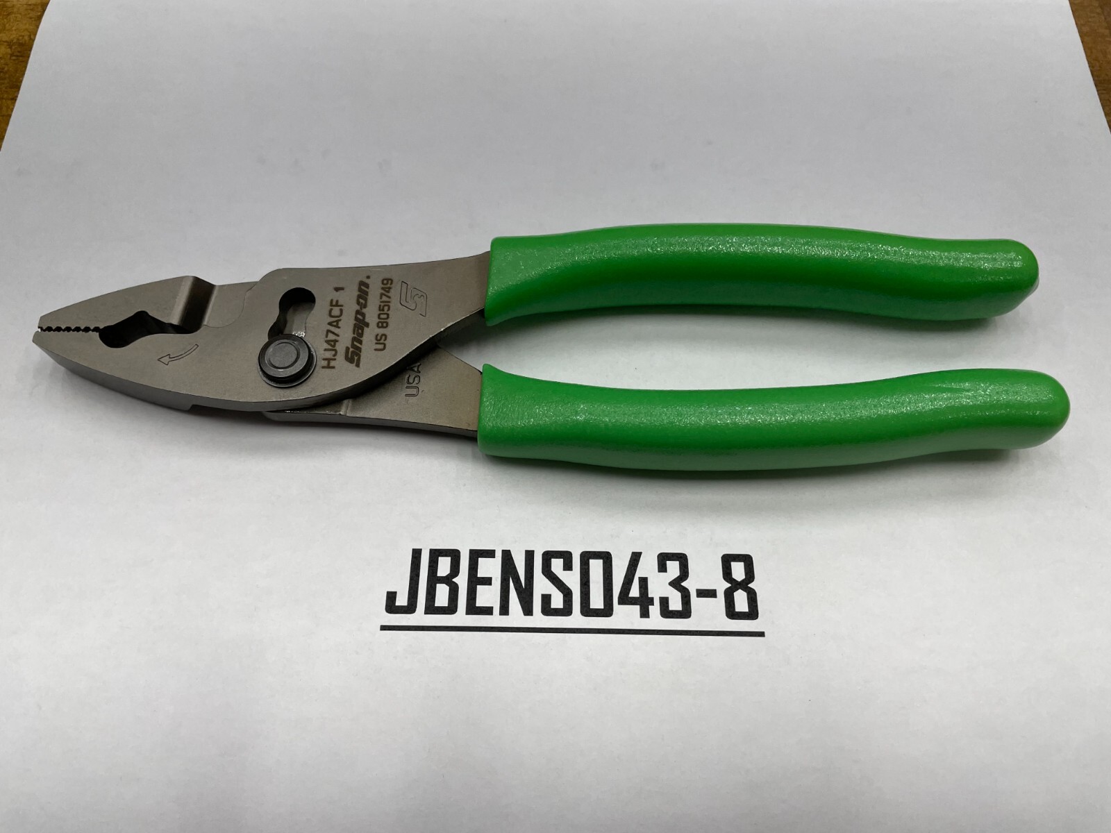 Snap-on Tools NEW GREEN 8″ Talon Soft Grip FlankJaw Slip-Joint Pliers HJ47ACFG