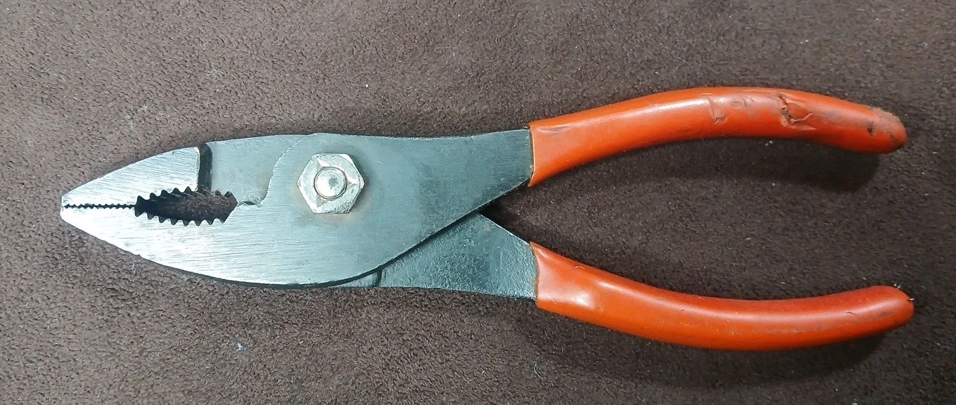 Vintage SNAP-ON 46CP Slip Joint Pliers Red Grips, 6.5″, Made In The U.S.A.