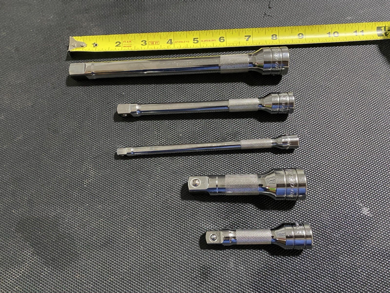 NEW Snap-On Tools 5 Piece 1/4 + 3/8 + 1/2 Drive Extension Lot Set 3-8 inches