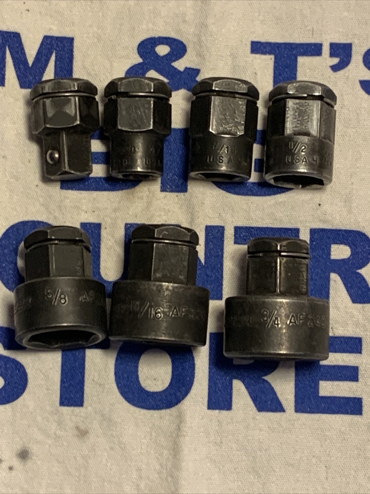 1964 Snap-on Tools USA 3/8″ Drive Pass Thru 7pc.Socket Set 3/8″ to 3/4″ RARE