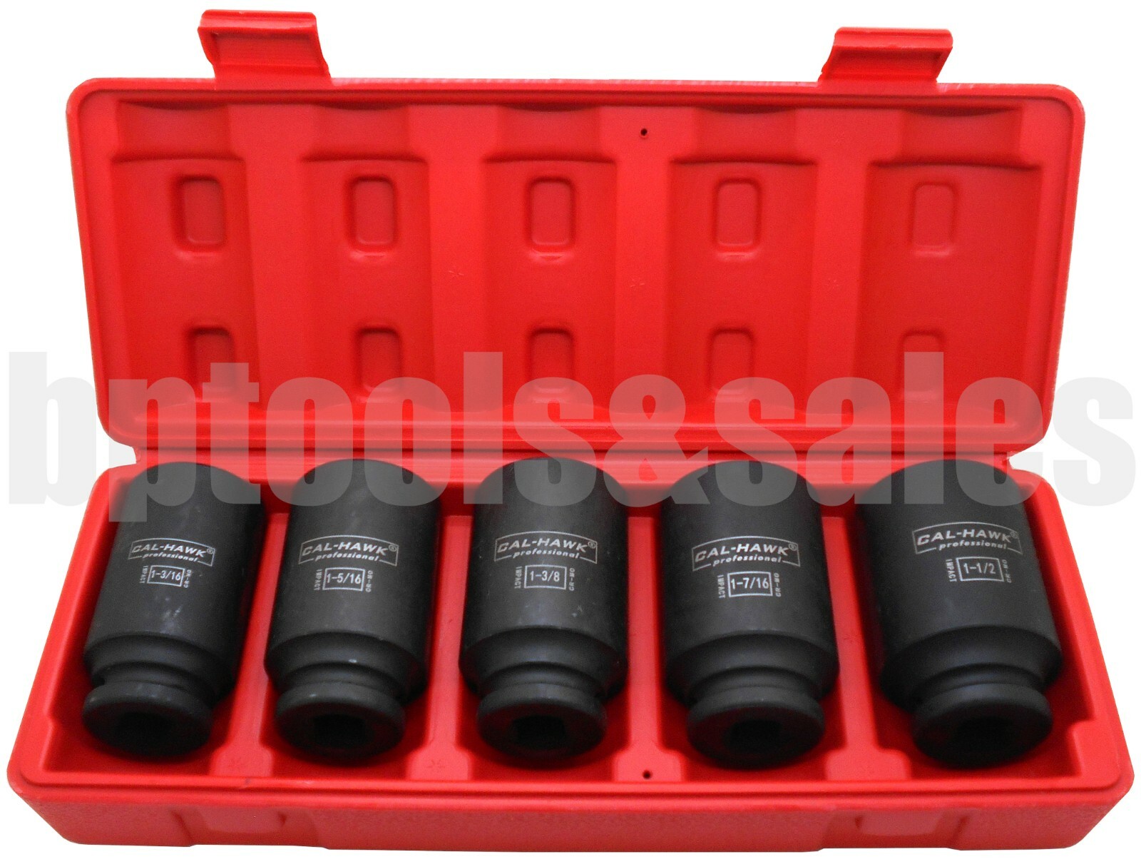5pc 1/2″ Drive Front & Back SAE Wheel Spindle Axle Nut Deep Impact Socket Set