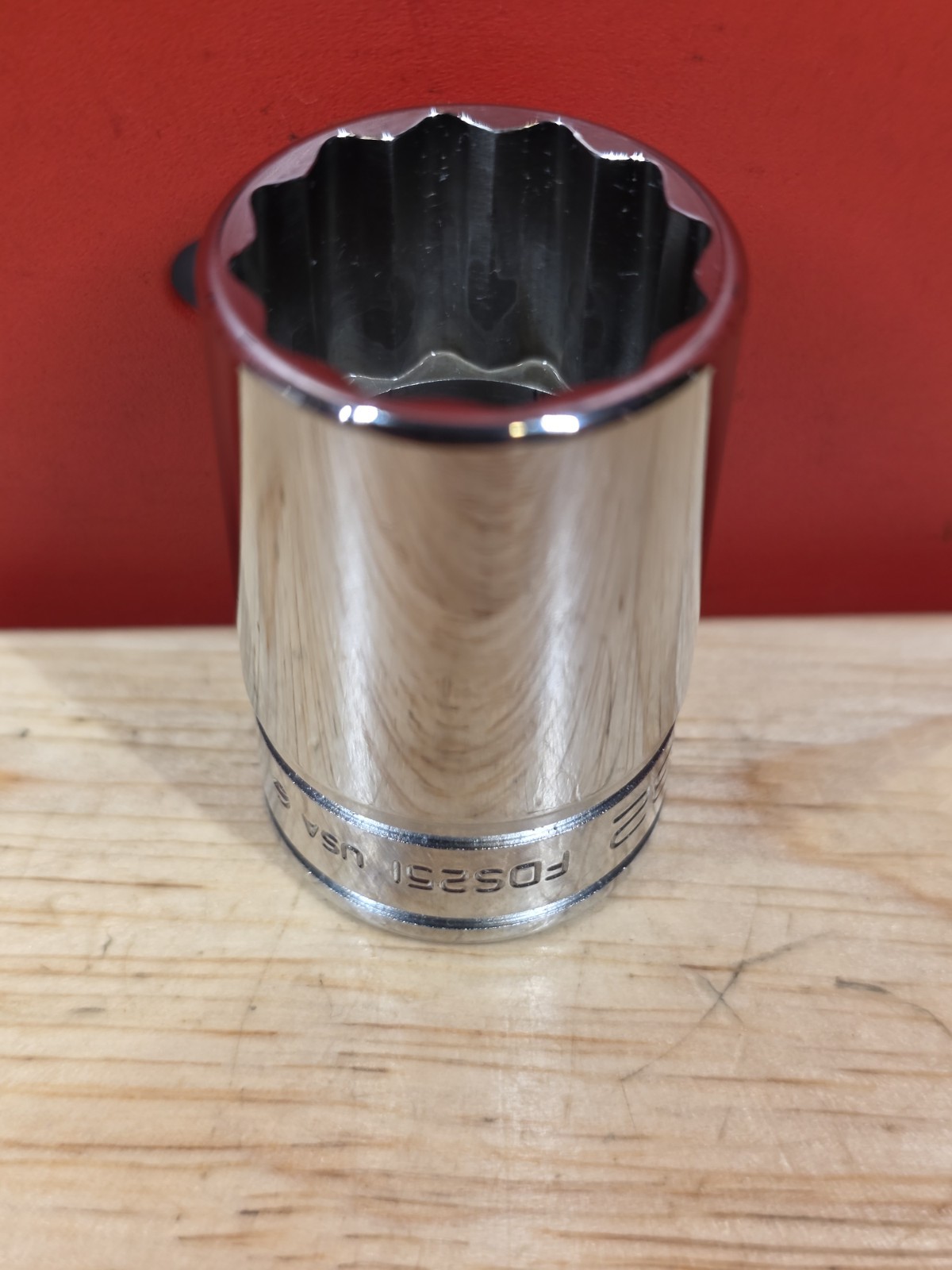 Snap-on Tools FDS251 25/32″ NICE 3/8″ Drive 12-Point SAE Semi-Deep Chrome Socket