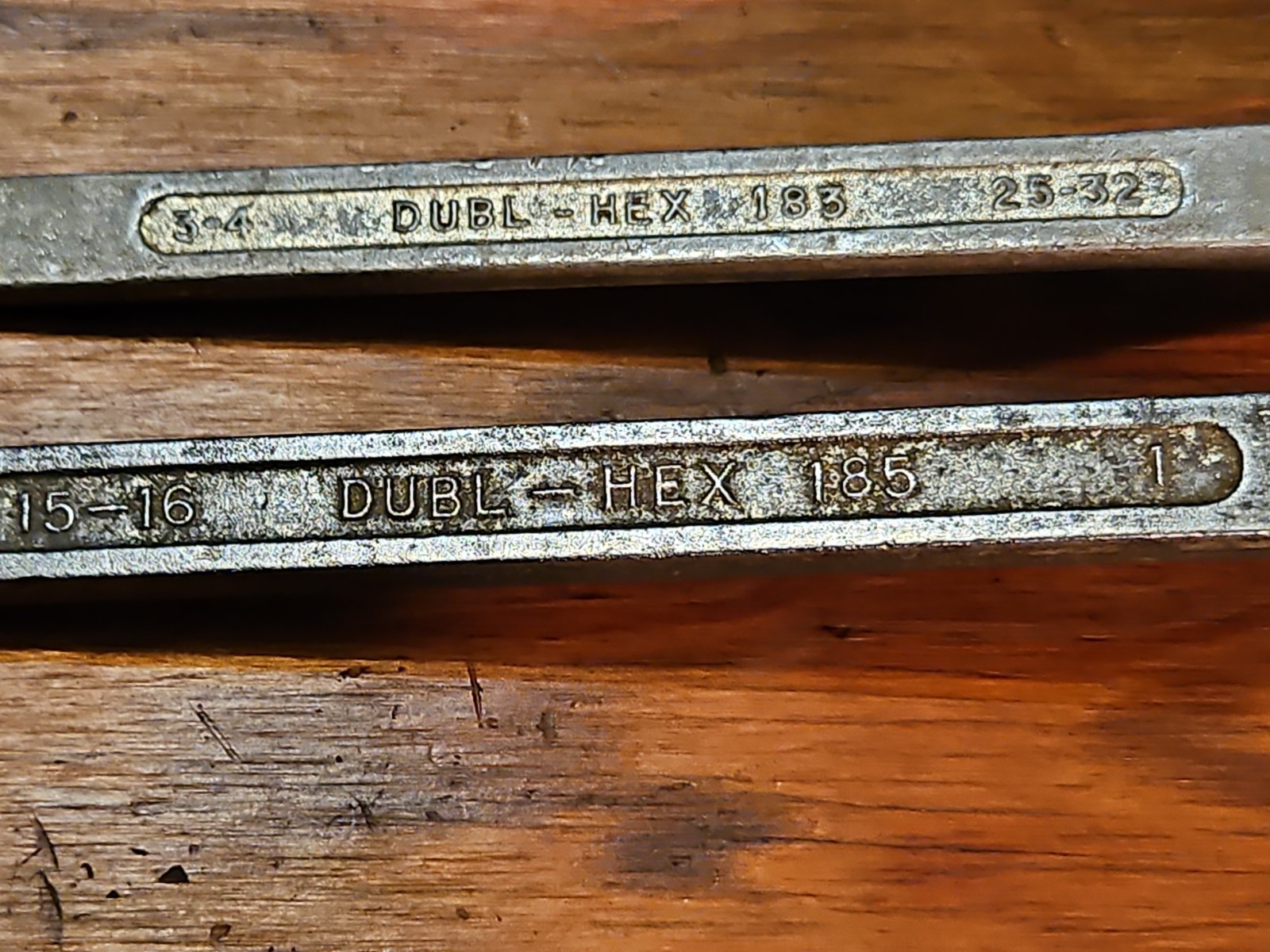 Dubl-Hex Wrench Set 183 185 Gray Canada Alloy Steel 3/4 25-32 15/16 1 Vintage
