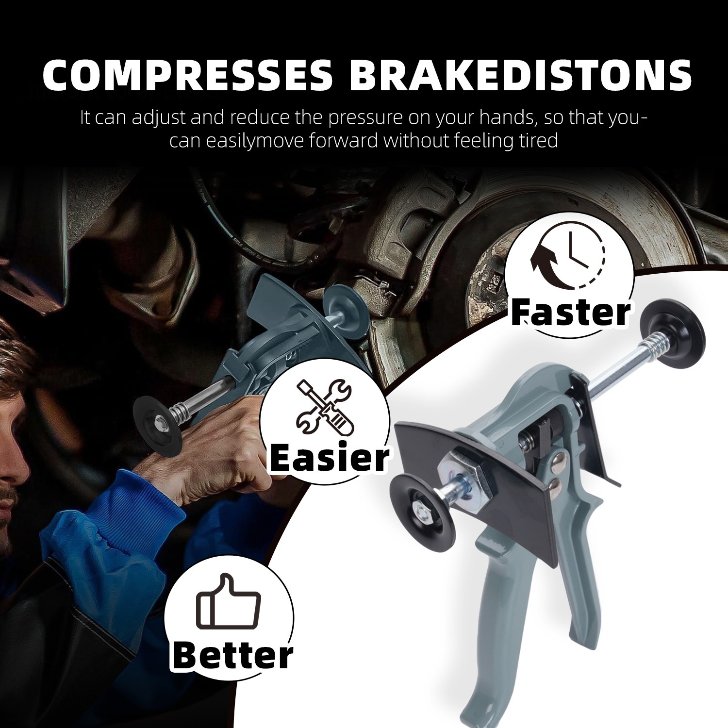 NEW Speedy Brake Pad Spreader Single Piston Brake Caliper Compressor Tool 24300