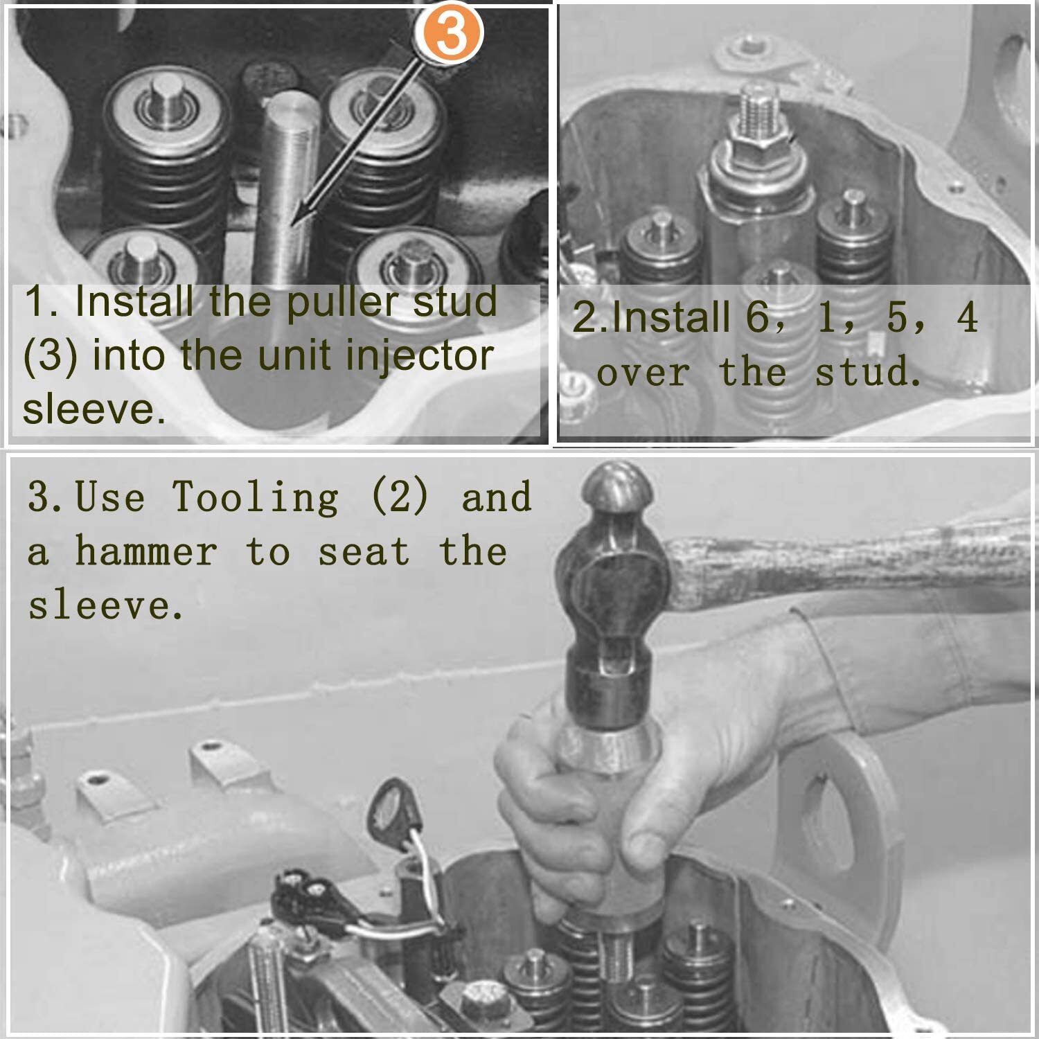 9U-6891 For CAT 3406E C10 C12 C15 C16 C-18 Injector Sleeve Remover Installer Set
