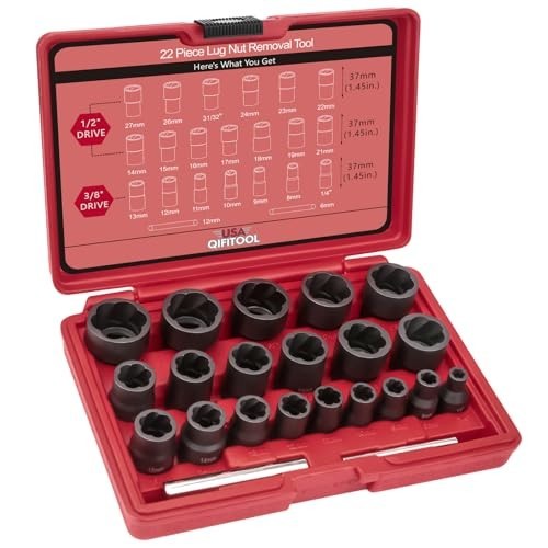 22PCS Bolt Extractor Set – Easy Out Lug Nut Remover Kit for Stripped, Damaged Nu
