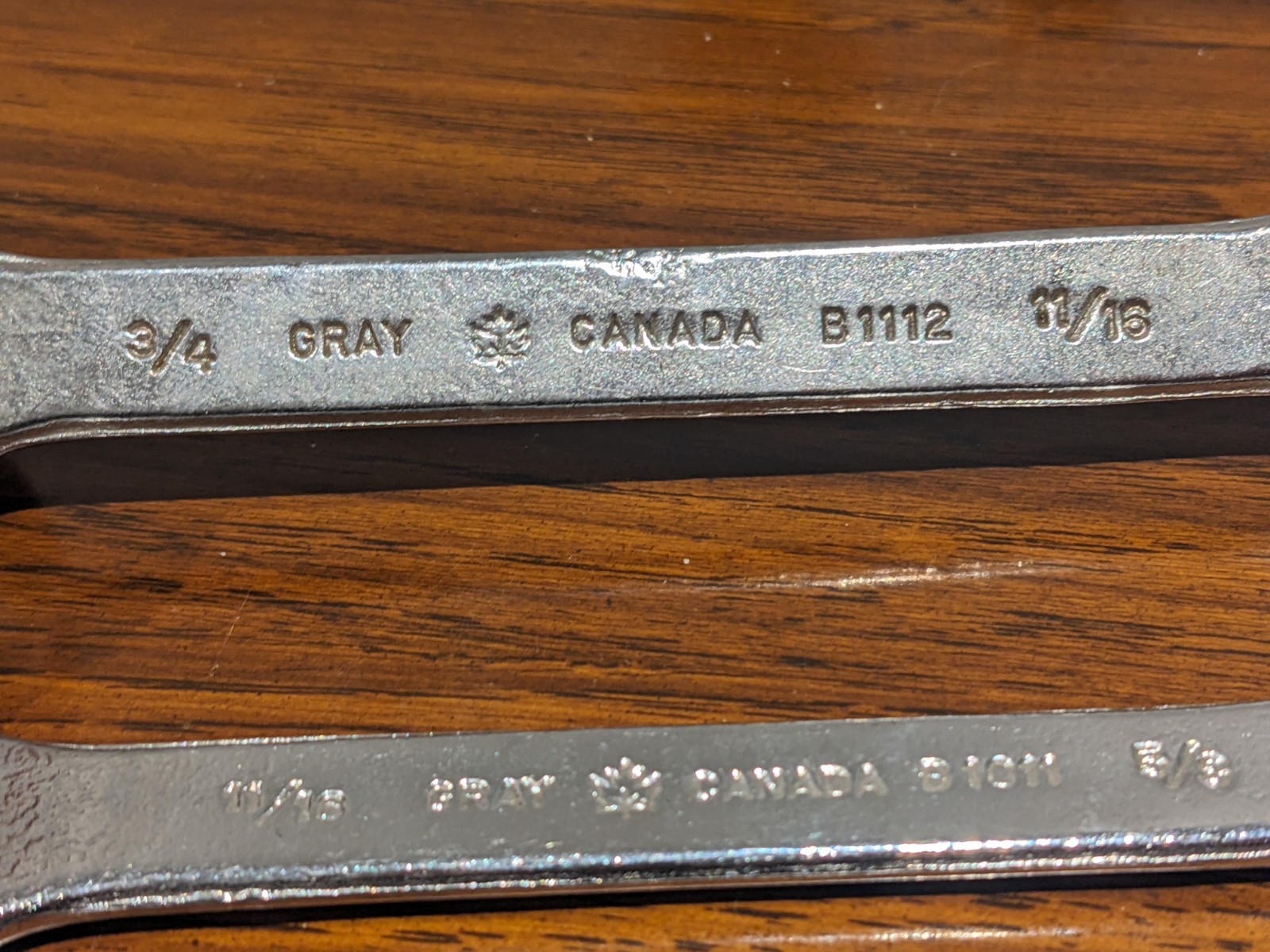 Gray Canada 4‑Piece SAE Open Ended Wrench Set
