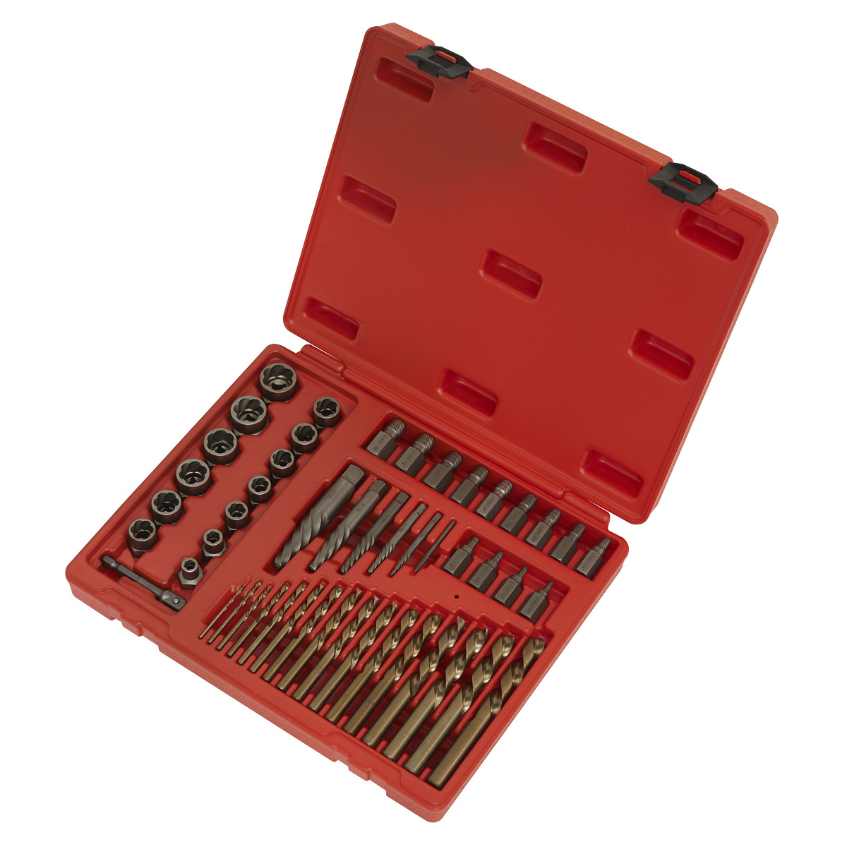 Sealey 49 Pieces 3/8″ Square Drive Master Extractor Set In Storage Case AK8149