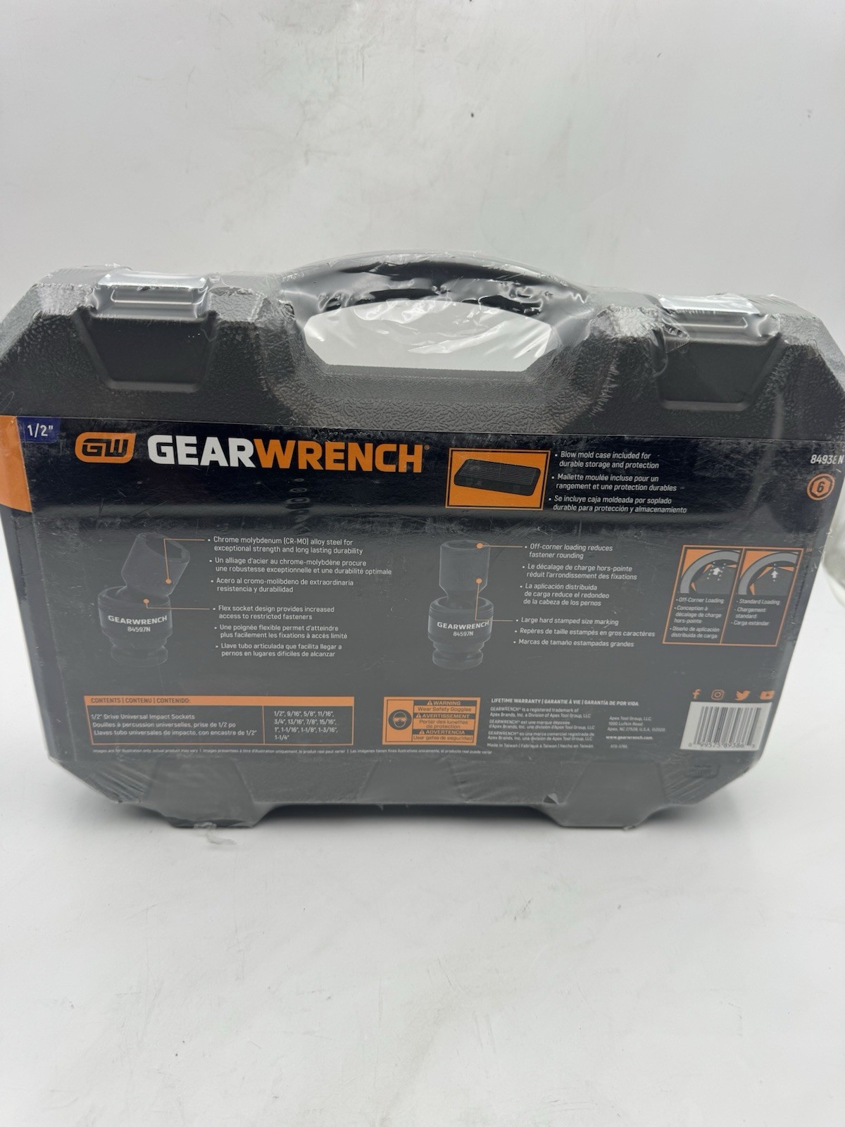 GearWrench 84938N 13 Pc. 1/2″ Drive 6 Pt Std Universal Impact Socket Set SAE New