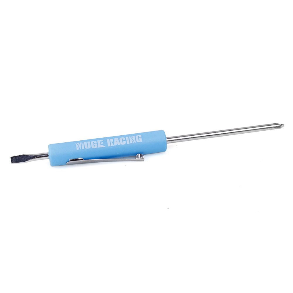 100x Blue Mini Pocket Screwdriver Flap Tip+Magnet and Clip Phillips Slotted Flat