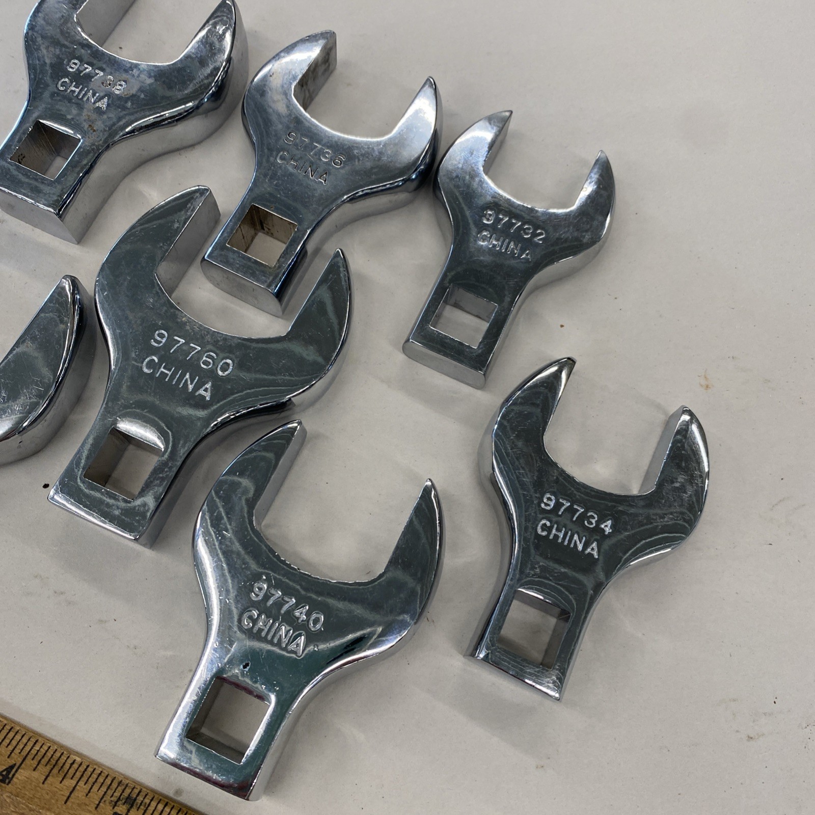 Set Of 7 Sunex 1/2” Drive SAE Straight Jumbo Crowfoot Wrenches 1” – 1 1/2” M0874