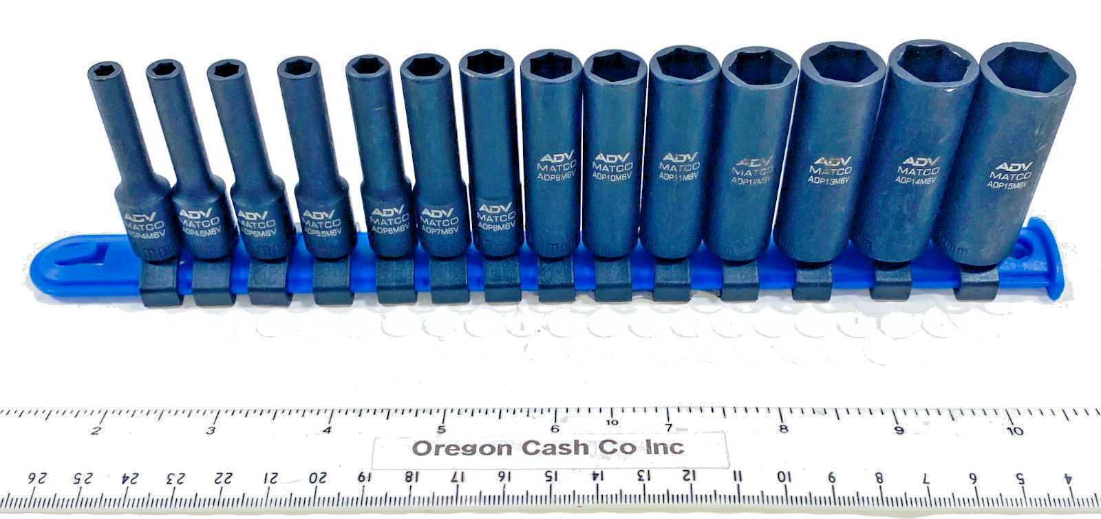 SADPM146V Matco 14 Piece Metric Impact Socket Set 1/4 Drive Deep Long W/ Tray