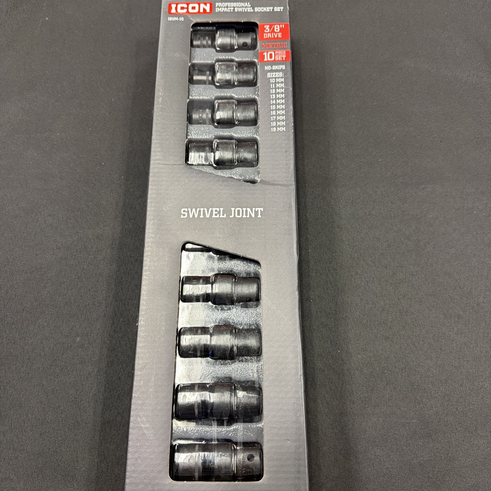 Icon Professional Impact Swivel Metric Socket Set 3/8in. Drive | I2UM-10 | 59747