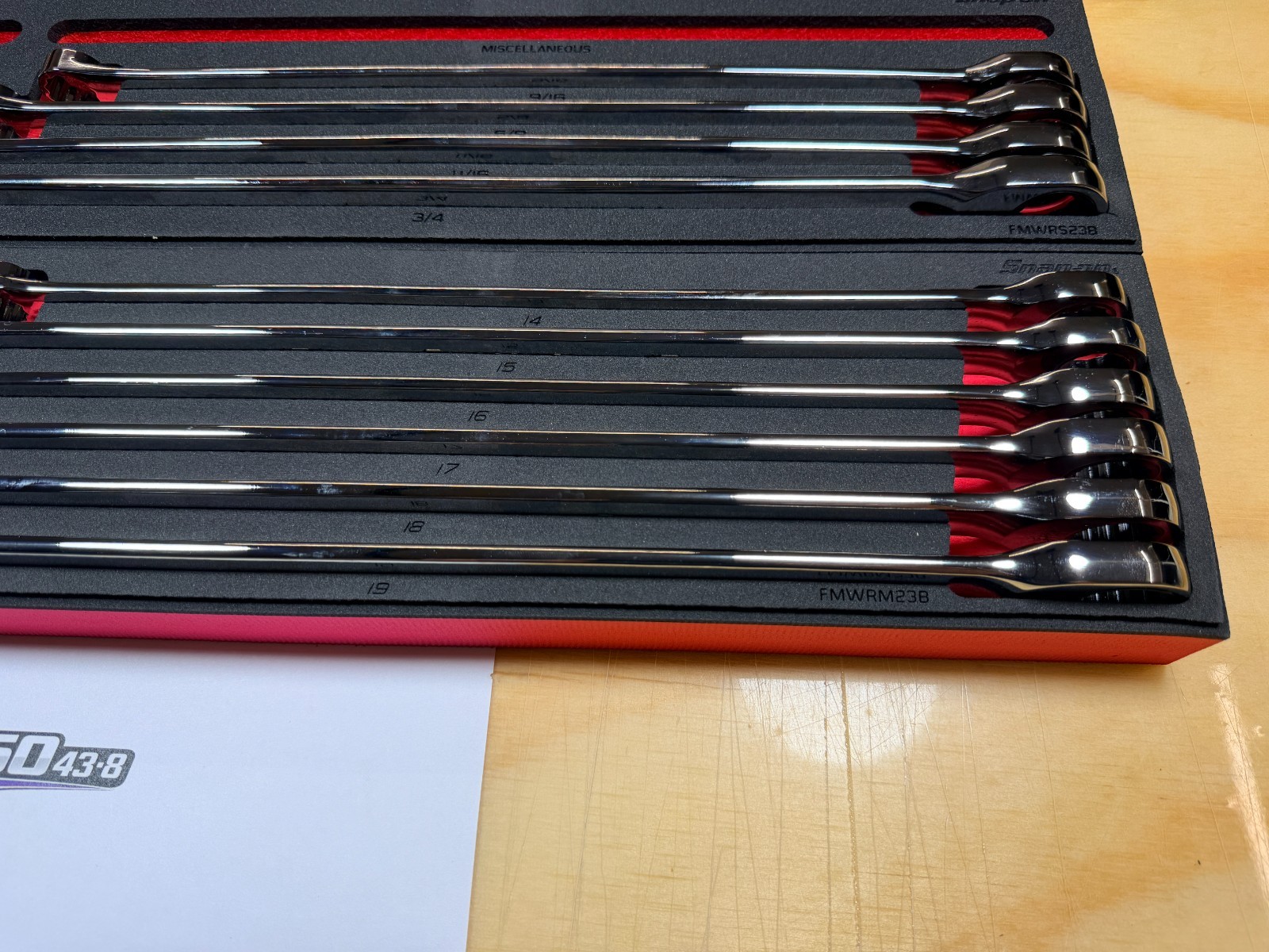 Snap-on Tools 20pc SAE Metric Master High-Performance Ratcheting Wrench Foam Set