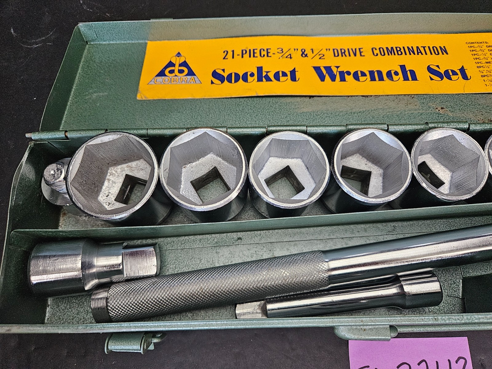 VTG COBRA TOOLS #SS-2121 PC 3/4″ & 1/2″ DR COMBINATION SOCKET WRENCH SET(TL2343)