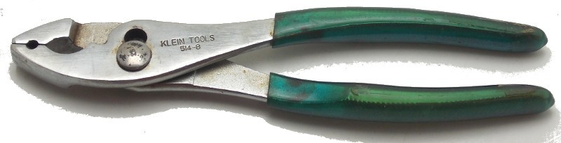 Klein Tools Hose Clamp 8″ Pliers Green Handle Model 514-8 Made in USA Used