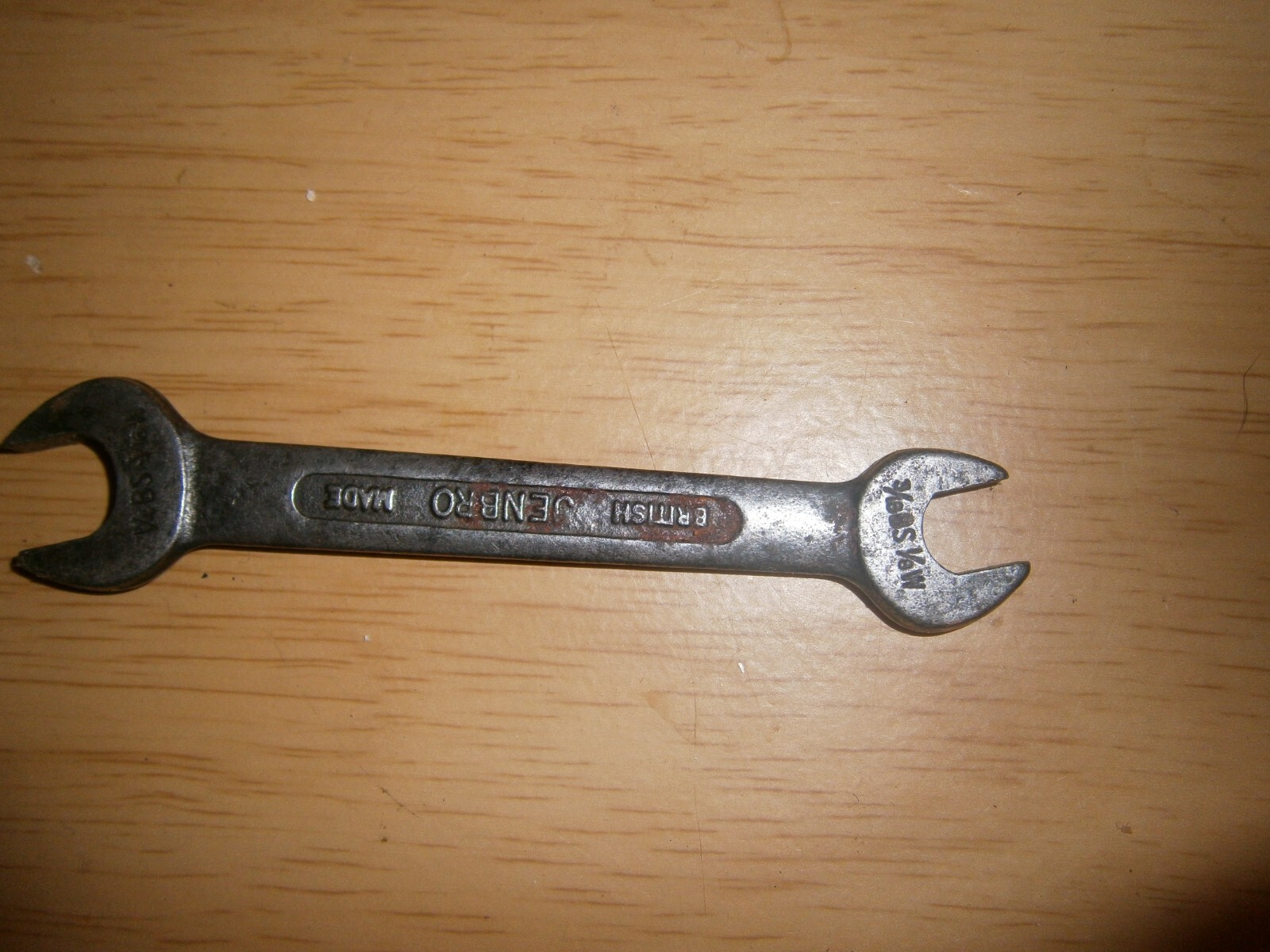Vintage silver tone spanner. 3/16 & 1/4 BS ends.(E6b)