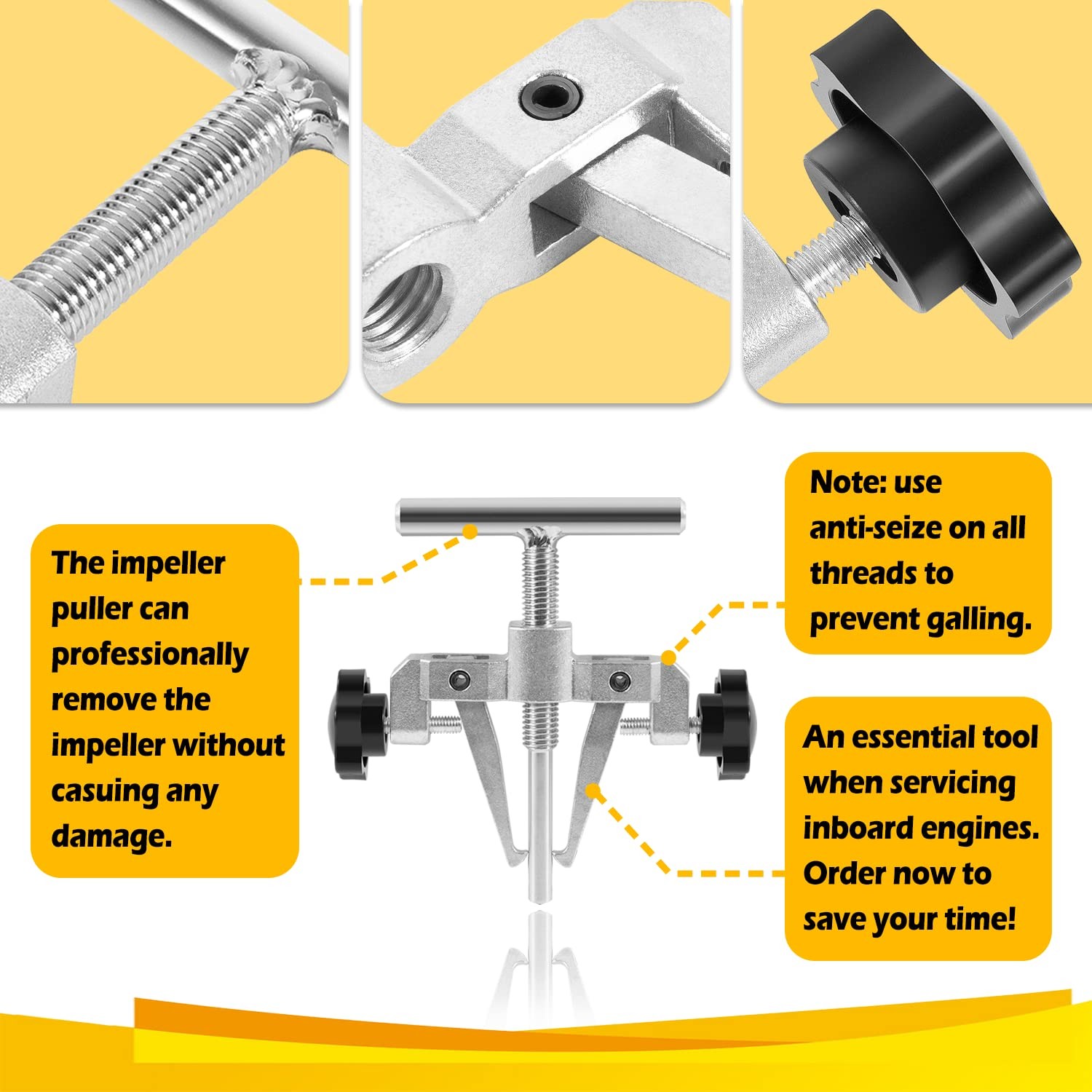 660040-1 Impeller Puller Removal for Impellers 2-1/4″ to 2-9/16″ Jabsco Pump
