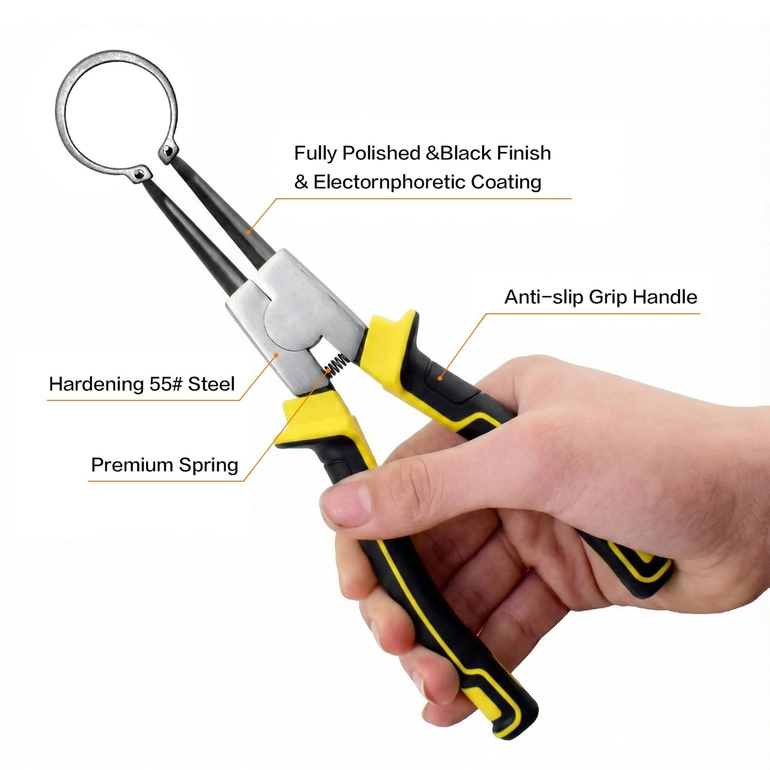 4 Pcs 7-Inch Snap Ring Pliers Set – Heavy Duty Circlip Tool Kit for Internal/Ext
