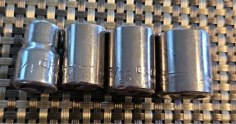 Vintage Craftsman 3/8″ Drive SAE 8pt Socket Set 8 Point 1/4 3/8 7/16 1/2 USA