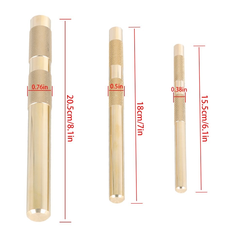 Wansgo 3 Pcs Brass Drift Punch Set 3/8″ to 3/4″ Replace For 61360