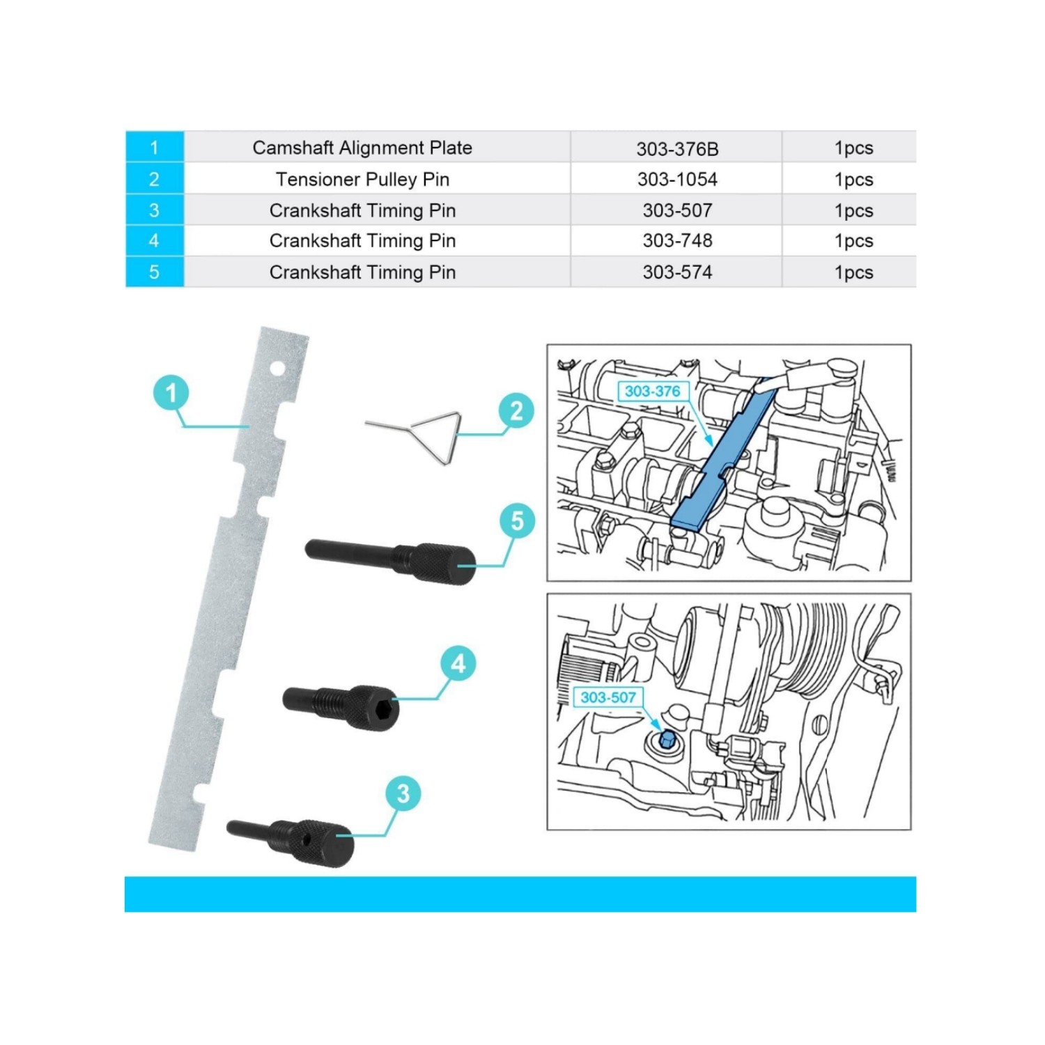 Cam Timing Alignment Tools Kit,For Ford Fiesta Focus Mazda Volvo/Duratec Engines
