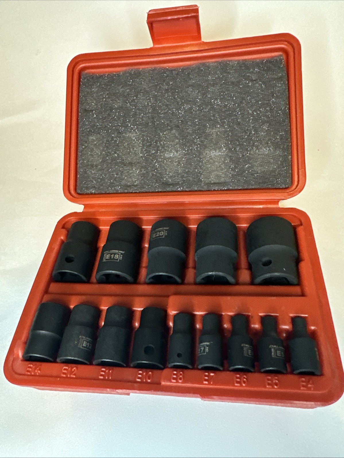 14-Pc Cr-Mo Female Star E-Torx External Bit Socket Set E4-E24 1/2″ 3/8″ 1/4″ Dr.
