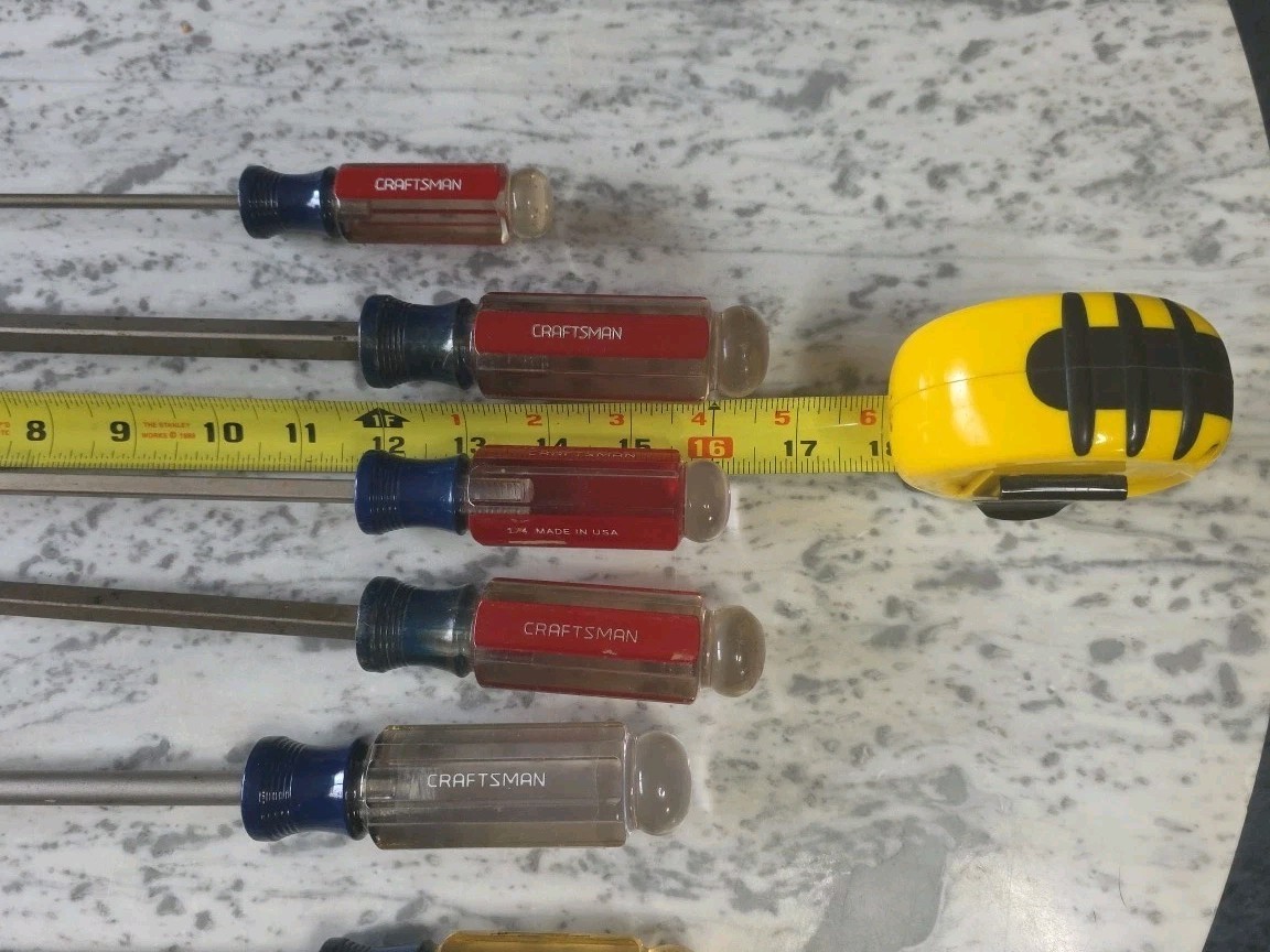 Vintage Craftsman Lot Of 8 Phillips & Slotted Flat Head Screwdriver Set USA