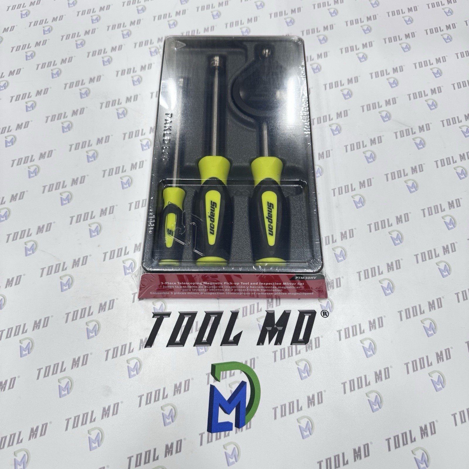 Snap-on Tools NEW HI VIZ YELLOW 3pc Telescoping Magnetic Pick Up Tool Set PTM30