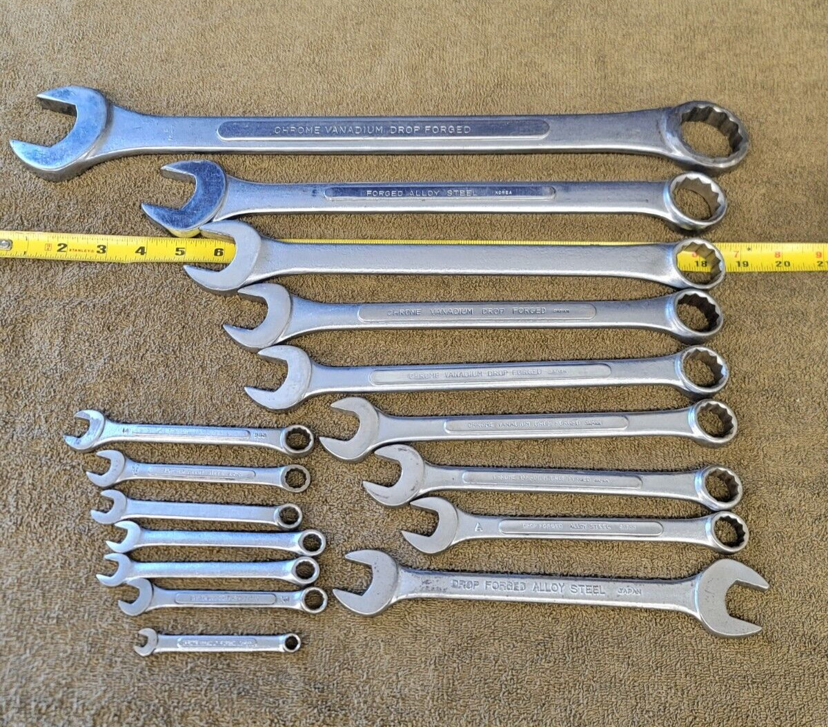 16 KAL Sae Combination Wrench Set 1-1/2 1-1/8 1″ 15/16 7/8 3/4 11/16 5/8 1/2 USA