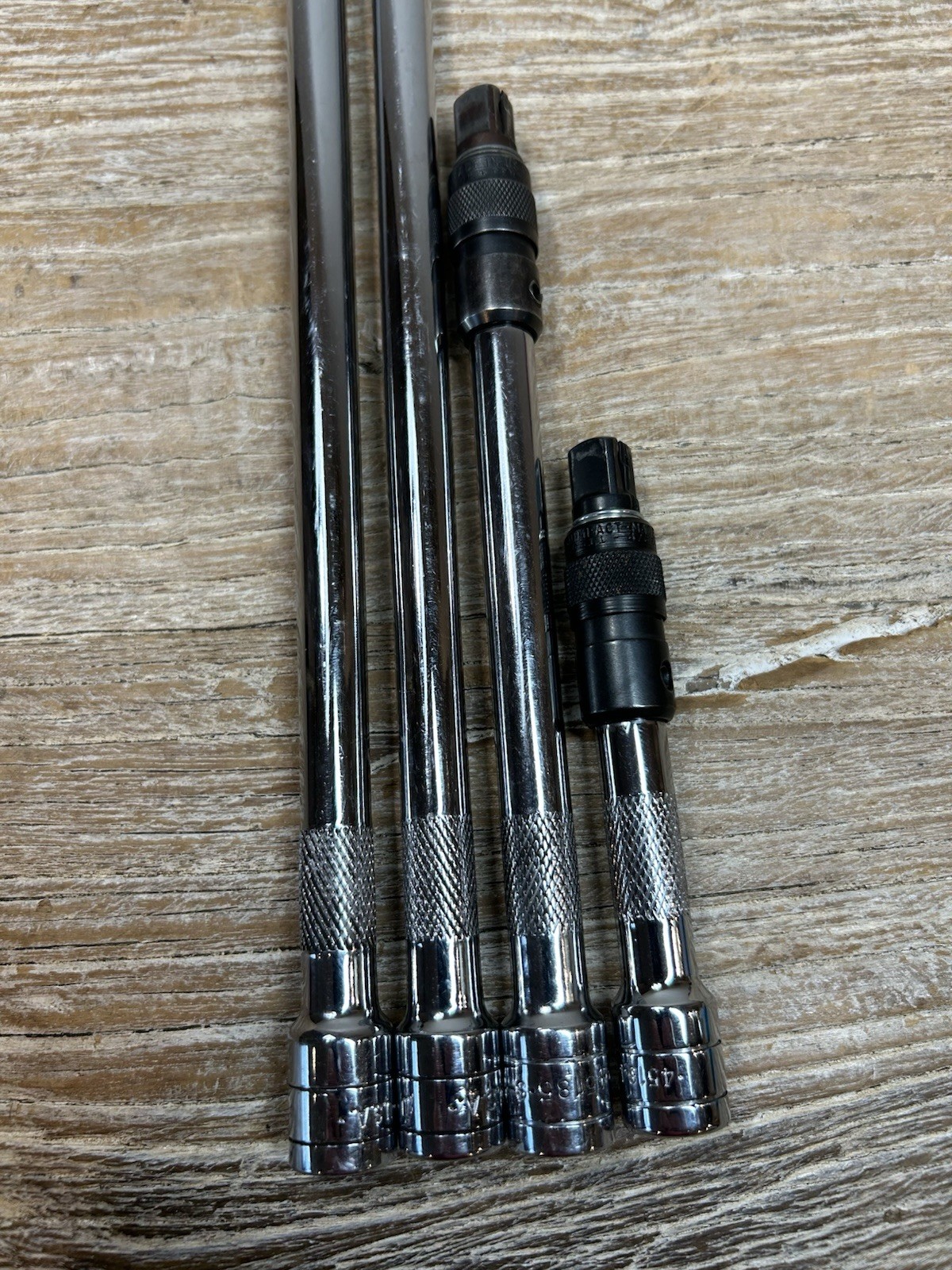 SK Tools USA 4pc 45184 Thru 45187 -3/8″ Drive LOCKING Extension Set Lot, Knurled