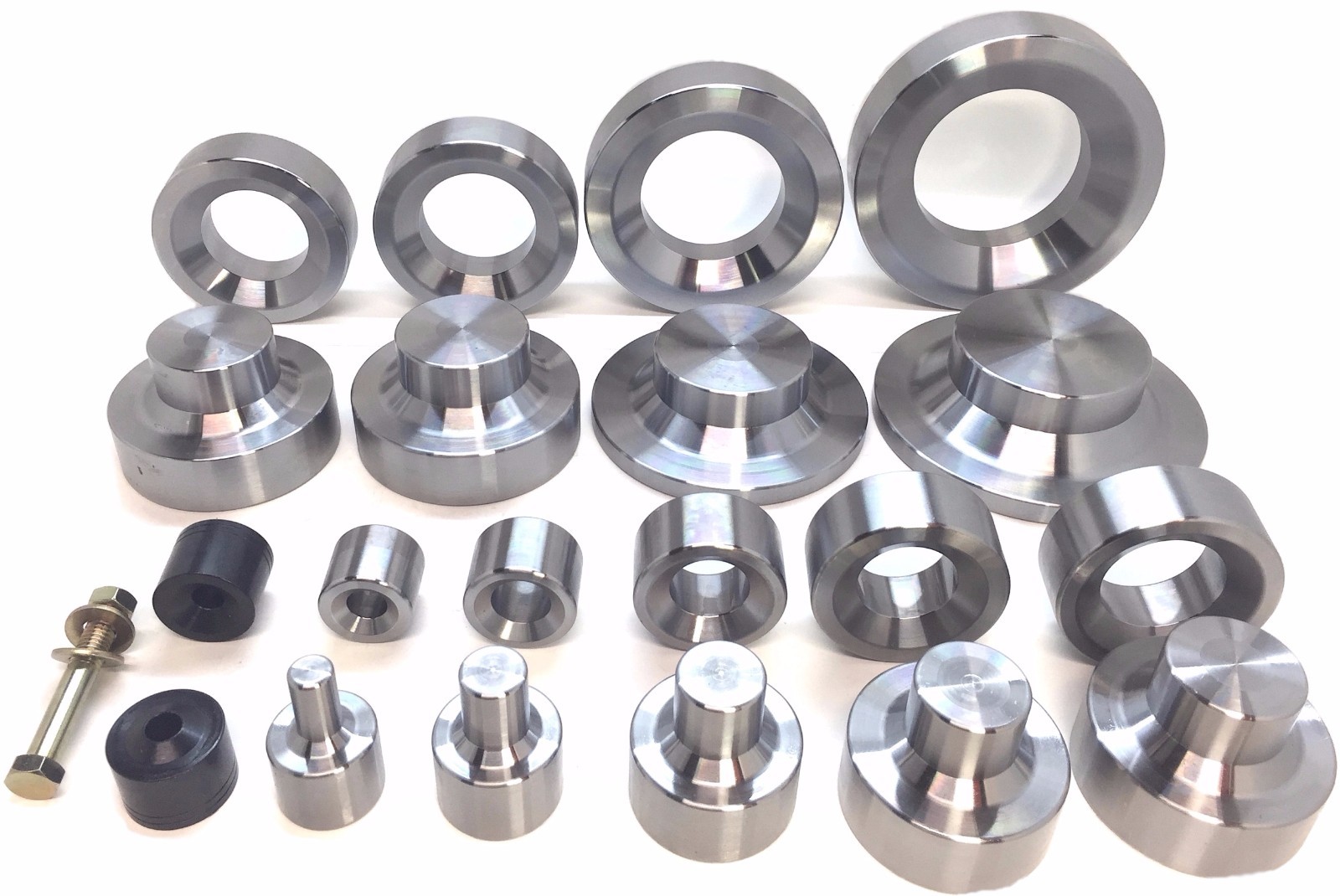 Dimple Dies Set 10 Pieces 1/2″ 3/4″ 1″ 1 1/4″ 1 1/2″ 1 3/4″ 2″ 2 1/2″ 3″ Dzus