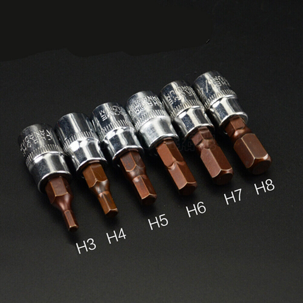 6pcs 3-8mm 1/4inch Hexagonal Drive Metric Hex Bit Sockets Nutdrivers Tools Set