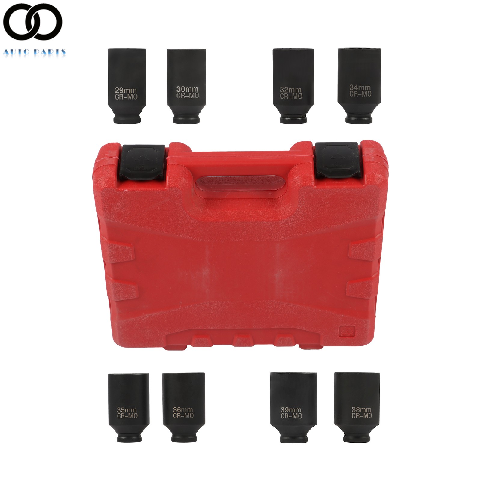 8Pc Axle Nut Socket Set 12 Point 1/2″ Drive 29-39mm for Toyota BMW Mercedes-Benz