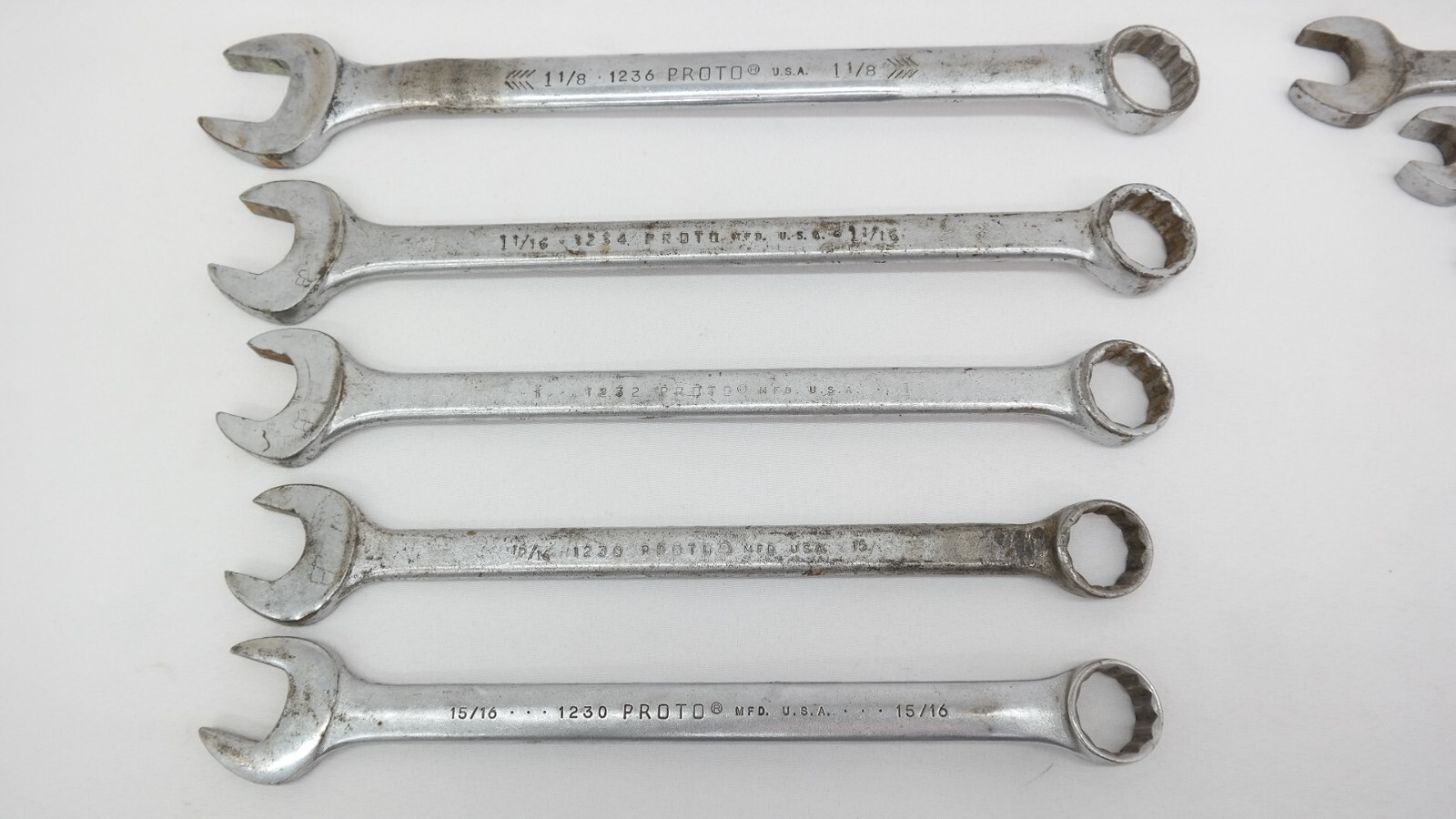 Proto SAE Combination Wrench Lot 1 1/8 – 5/16 Mixed Lot of 12 Pieces TF