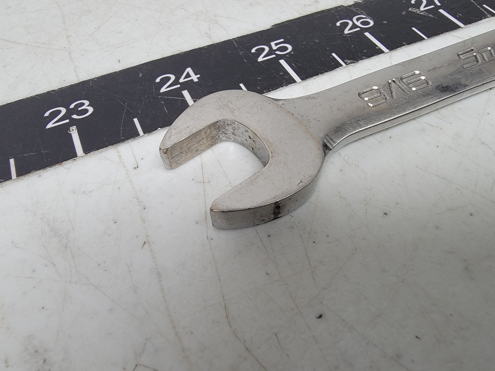 Snap-on Tools USA 9/16″ SAE 12pt SHORT Chrome Combination Wrench OEX180B
