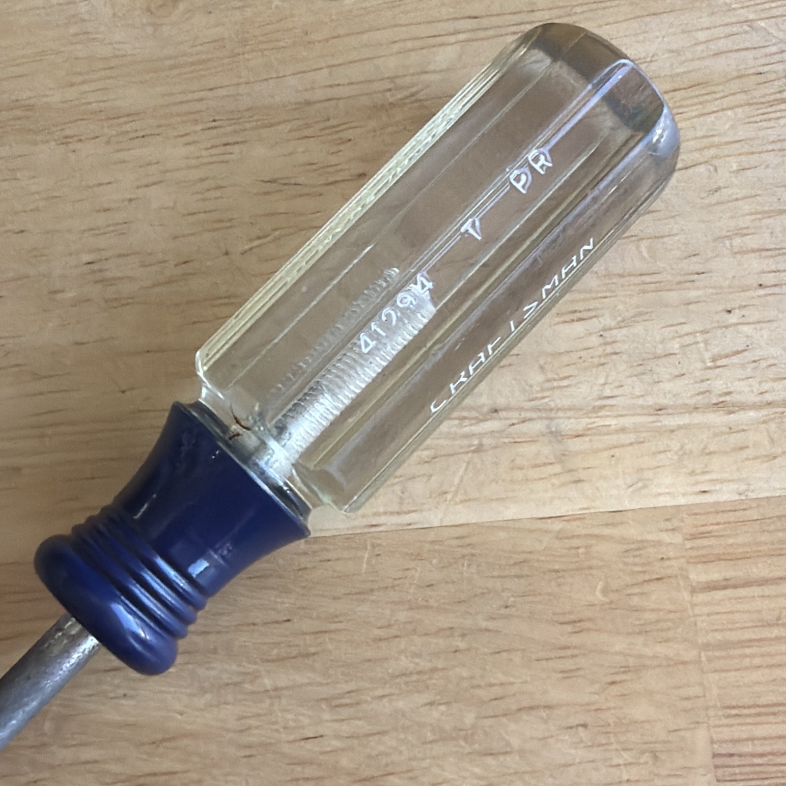 Craftsman Tools No. 1 P1 Phillips Screwdriver Blue Clear Handle T PR 41294 USA