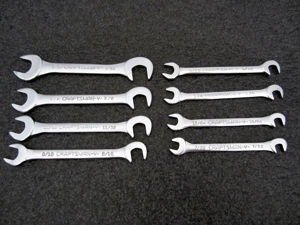 Vintage Craftsman 8pc SAE Ignition Open End Wrench Set 4306 Made in USA