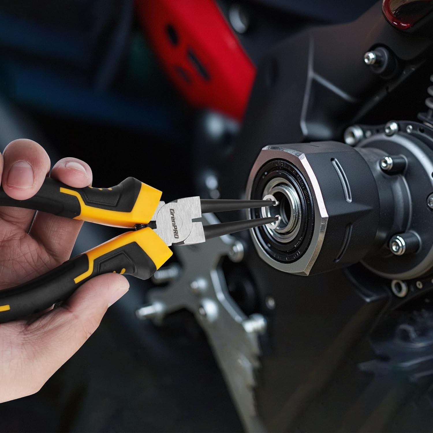 Versatile 4-Piece Circlip Pliers Set – 7-Inch Chrome Vanadium for Easy Use