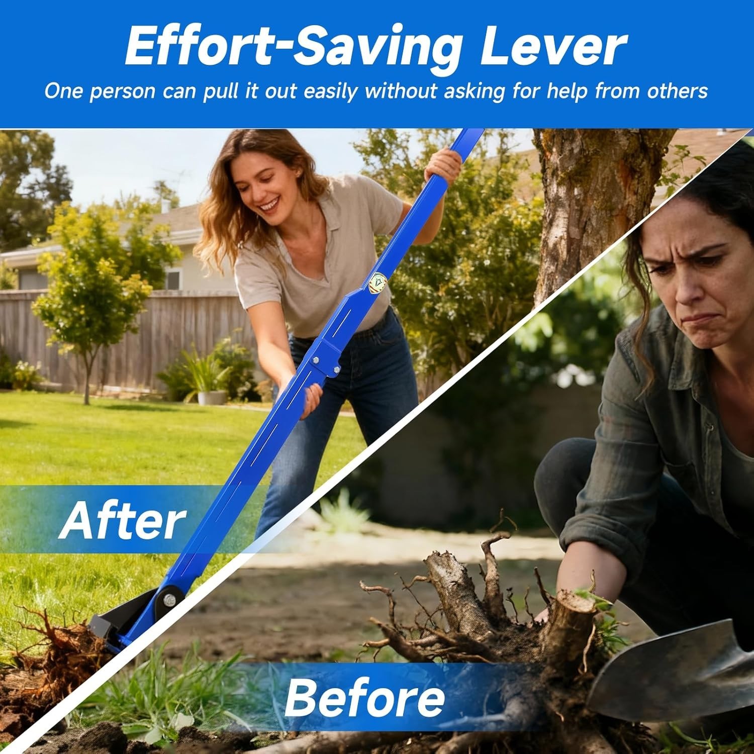 Heavy-Duty Tree Root Puller Tool – Efficiently Uproots Woody Stems up to 1-3/8″