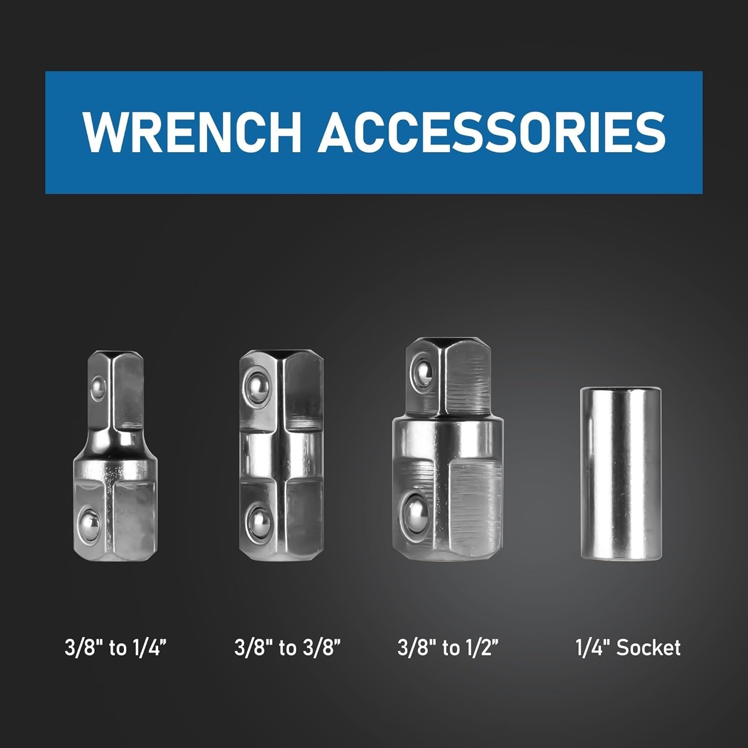 Offset Extension Wrench, Impact Ready Wrench Extender, with 1/2″, 1/4″ and 3/…