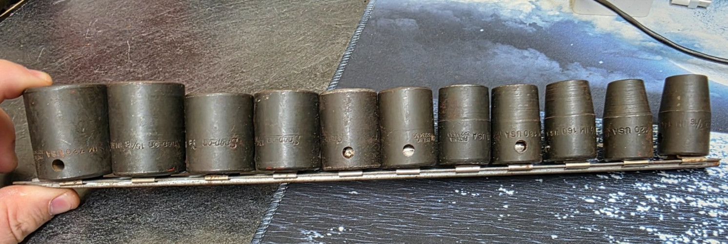 Snap-On IM120-IM320 11pc 6-Point 1/2” Flank Drive Impact Socket Set 3/8”- 1”