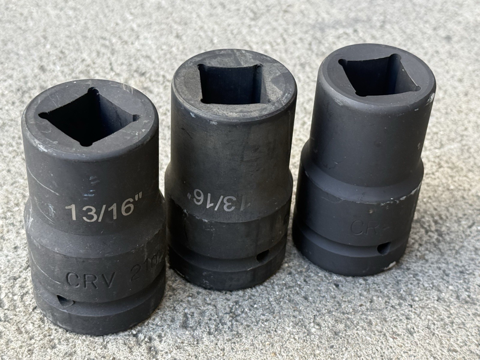 3pcs 1″ DR. Semi Truck Budd Wheel 21mm (13/16”) 4 point Impact Socket Set Cr-V