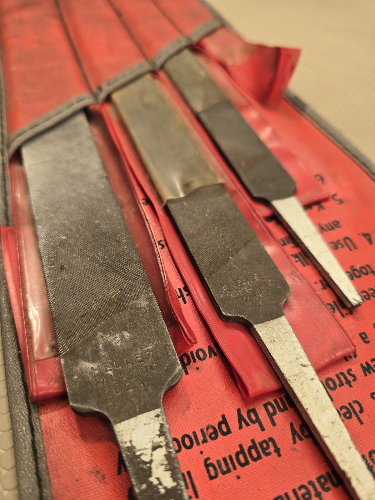 Snap-on C-46-B Heller Nucut 3-Piece File Set with Pouch Vintage USA