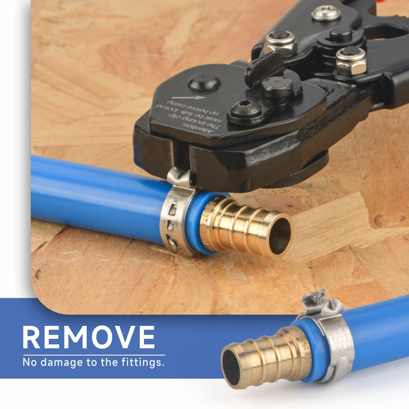 iCRIMP Ratchet PEX Cinch Tool with Removing function for Kit, Blue&red