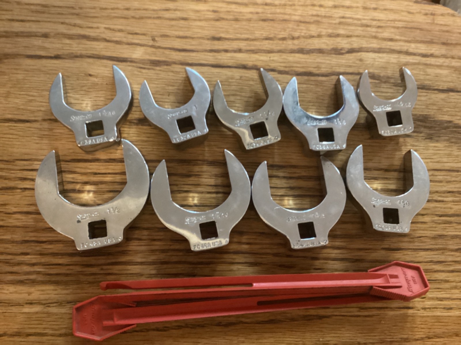 SNAP-ON CROWFOOT OPEN END WRENCH 3/8” drive MASTER SET 17 piece, holders, SAE