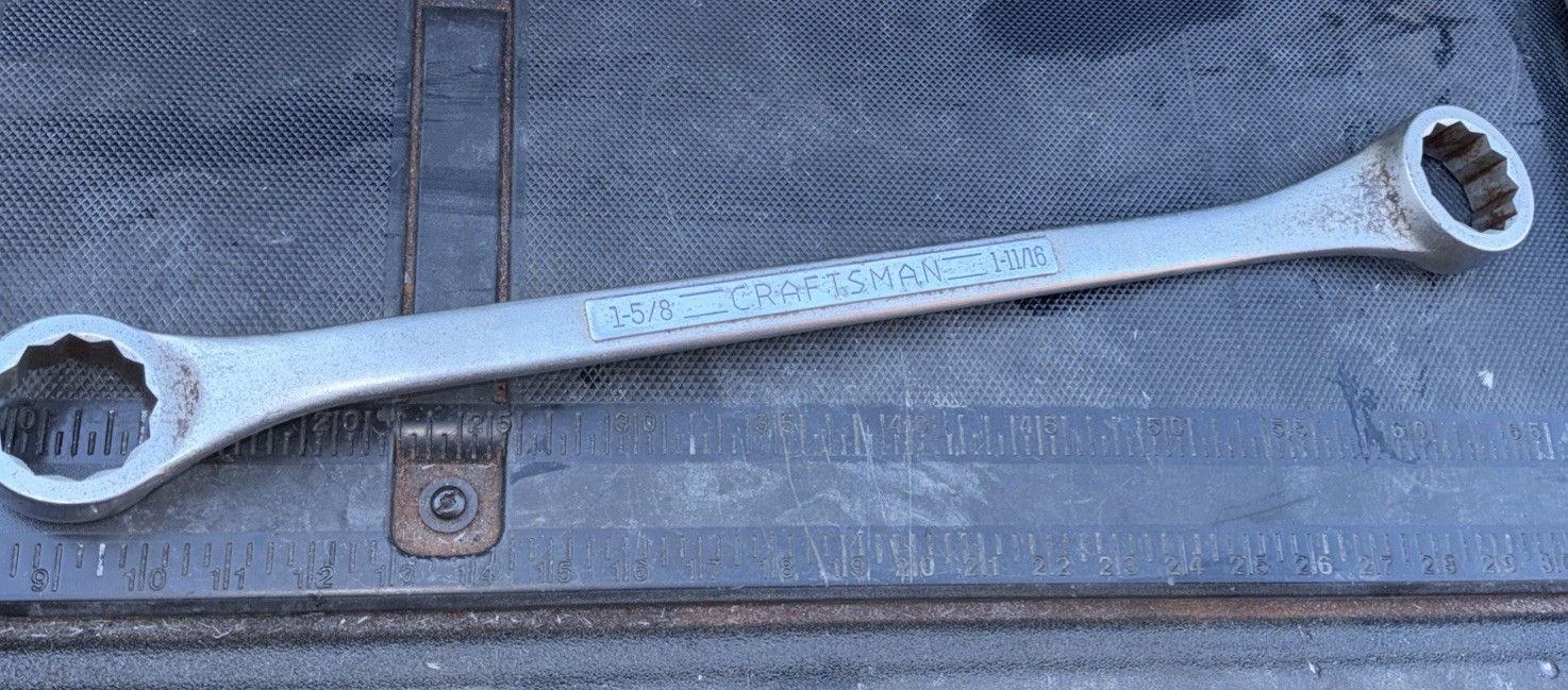 Rare Sears Craftsman USA Nos 1-5/8” X 1-11/16” Double Box End Wrench Pointy A