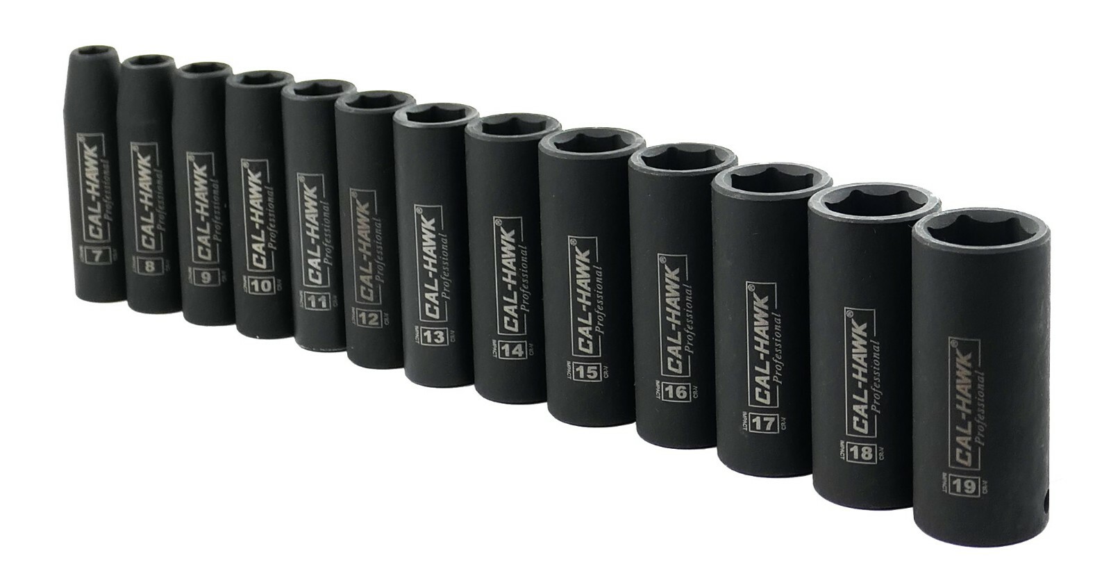13 pc 3/8″ Dr. 6 POINT Metric Deep Impact Socket Chrome Vanadium CRV Set