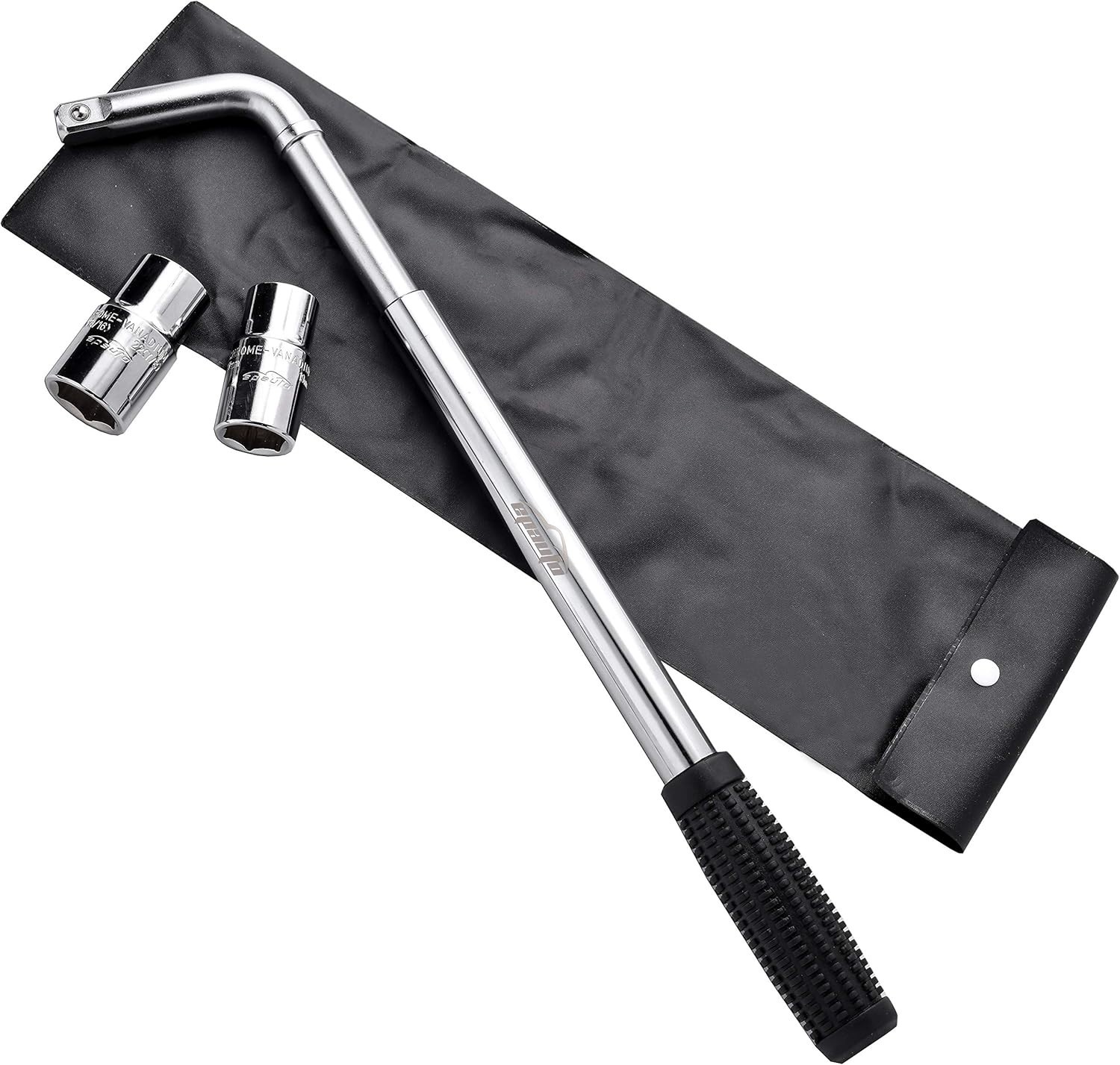 EPAuto Telescoping Lug Wrench with 4 CR-V Sockets (17/19, 21/22mm)